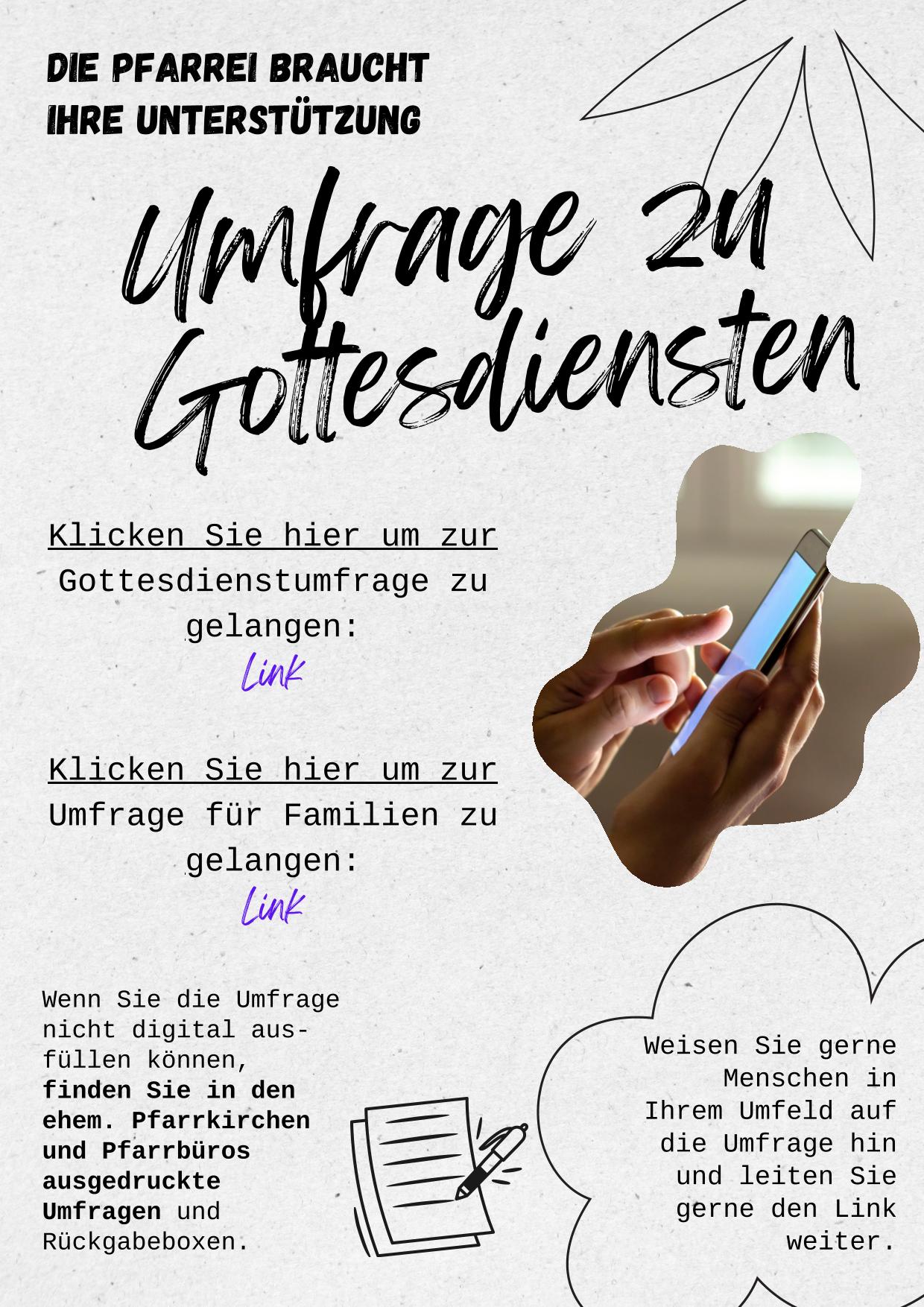 Umfrage zu Gottesdiensten mit Link 1 1