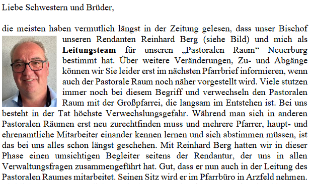 Pastoraler Raum Vorstellung