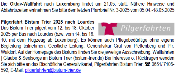 Wallfahrt Weidingen 2025